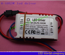 free shipping 10pcs 6-10x3w 85-265V 650mA 18-35v  LED Driver Convertor Transformer Ceiling Light 2024 - buy cheap