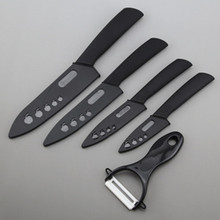 5pcs in a set brand  3" 4" 5" 6" inch ceramic knife set kitchen knives black blade  handle with sheath zirconia Fruit Knives 2024 - buy cheap