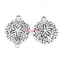 Antique Silver Plated Starfish Shell Charms Connector Pendant for Necklace Bracelets Jewelry Making DIY Handmade Craft 25x21mm 2024 - buy cheap