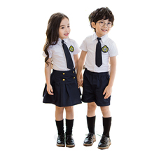 Комплект детской одежды, хлопковая рубашка с коротким рукавом для мальчиков и девочек, костюм для хора, школьная форма, 2019 2024 - купить недорого