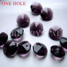 300pcs/lot 14mm voilet glass octagon crystal beads in one hole free shipping! wedding chandelier lamp beads christmas tree beads 2024 - buy cheap