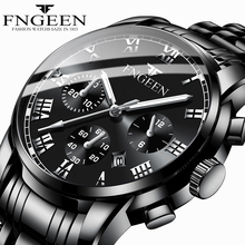 Reloj Hombre 2020 Luxury Brand New Black Steel Waterproof Wrist Watches for Men Hour Famous Business Quartz-watch Male Watch Man 2024 - buy cheap