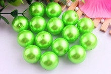 Kwoi vita Moda brilhante cor do cal 20mm 100 pçs/lote acrílico Imitação de Pérolas beads para Chunky Beads Jewelry 2024 - compre barato