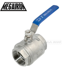 MEGAIRON BSPT 2" DN50 Female Stainless Steel SS316 2 Piece Full Port Ball Valve with Vinyl Handle Thread Valves Max 1000psi 2024 - buy cheap
