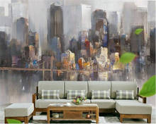 Beibehang современные декоративные обои из шелковой ткани, абстрактная картина маслом, фон для телевизора, дивана, Настенные обои для стен 3 d 2024 - купить недорого