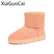 Zapatos de algodón para mujer, botas de nieve cálidas de terciopelo, botas cortas antideslizantes de felpa, zapatos impermeables, novedad de invierno 2024 - compra barato