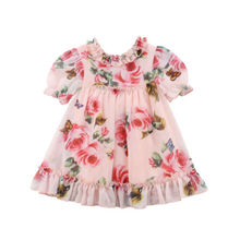 Платье для маленьких девочек Pudcoco, шифоновое кружевное платье-пачка с цветочным рисунком для торжеств и вечеринок 2024 - купить недорого