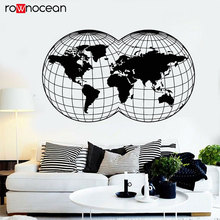 Newest Design World Map Wall Stickers Round-shaped Map Earth Geography Peace Vinyl Decal Mural Nautical Decor 3146 2024 - buy cheap