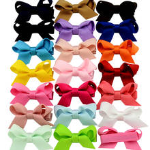 10Pcs 2.2Inches Bebe Girls Colorful Mini Bowknot Hair Clip Kids HairBows Ribbon Bow Boutique Top Bow Barrettes Princess Headwear 2024 - buy cheap