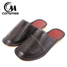 CONYMEE Brand Luxury 2018 Genuine Leather Men Shoes Spring Sandals Indoor Home Slippers For Mens Casual Sneakers Winter Pantufas 2024 - buy cheap