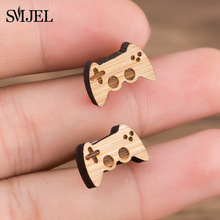 SMJEL Game Controller Earrings Cool Men Gaming Ear Jewelry Gift Retro Gamepad Tools Wood Earrings Women's Bohemian Earrings 2024 - buy cheap