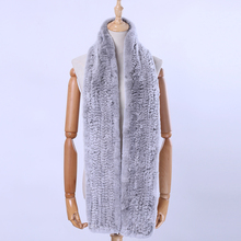 Nueva marca de piel de conejo Rex auténtica de las mujeres de invierno cálido bufanda bufandas secreto Rusia cuello de moda de lujo silenciadores 170cm 2024 - compra barato