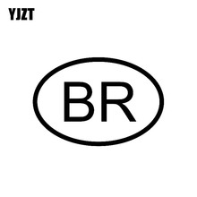 YJZT-pegatina de vinilo para coche, C10-01254 ovalado de 13CM x 8,8 CM, código de país BR Brasil, negro y plateado 2024 - compra barato