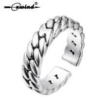 Cxwind Винтажное кольцо с волнистым канатом, Панк Сплав, мужское регулируемое кольцо на палец, унисекс, антикварные двойные скрученные кольца, ювелирные изделия, anillos 2024 - купить недорого