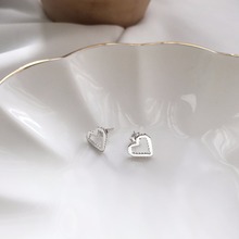 Martick High Quality Hollow Heart Stud Earrings For Woman Fashion 925 Sterling Silver Jewelry Europe Brand Jewelry GSE39 2024 - buy cheap