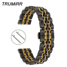 18mm 20mm 22mm Quick Release Watchband Universal 7 Pointer Stainless Steel Watch Band Butterfly Buckle Wrist Strap Link Bracelet 2024 - buy cheap