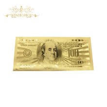 10pcs/lot Souvenir America USD 100 Dollar Gold Banknote in 99.9% Gold Foil Bill Replica For Collection 2024 - buy cheap