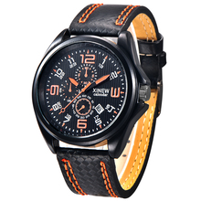 XINEW-relojes deportivos para hombre, pulsera de cuero con fecha, reloj de cuarzo informal, Marca Original, 2018 2024 - compra barato