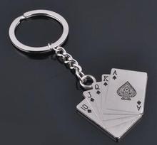 Gran oferta llavero de plata Vintage Mini Poker llavero para las llaves del coche anillo de recuerdo par llavero de bolso de mano DIY accesorios Z491 2024 - compra barato