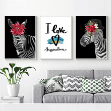 Pôsteres e impressões de animais zebra, pintura em tela estilo nórdico, decoração de casa, arte em parede, quarto, pintura de letras, moda moderna 2024 - compre barato