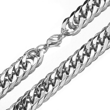 16mm 19mm Heavy Double Curb Cuban Link Chain For Men's Sivler Color Bracelet Or Necklace 8-40 Inches Stainless Steel Jewelry 2024 - buy cheap