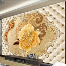 Beibehang papel de parede personalizado sala de estar quarto mural europeu macio estampa peônia fundo parede mural decorativo 2024 - compre barato