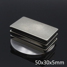 1pcs Powerful Rare Earth Rectangular magnet f 50 x 30 x 5 mm Super Strong Neodymium magnet 50*30*5 mm NdFeB magnet 2024 - buy cheap