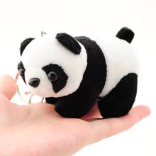 Брелок для ключей в виде китайской милой панды, женский аксессуар для сумки, кулон, очаровательное плюшевое животное, мягкая игрушка, этнический подарок 2024 - купить недорого