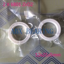 2pcs/lot 6801 61801 full ZrO2 ceramic deep groove ball bearing 12x21x5mm 61801 bearing 2024 - buy cheap