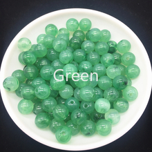 Contas espaçadoras de acrílico redondas 6 8 10mm, contas soltas para fazer joias, pulseira verde faça você mesmo 2024 - compre barato