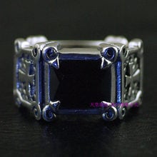 * Thailand import, restore ancient ways do old black square man Thai silver ring 925 sterling silver 2024 - buy cheap