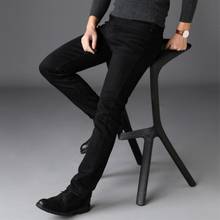 2019 Брендовые мужские джинсы, Классическая мужская одежда, высокое качество, деловые повседневные джинсовые штаны, тонкие черные прямые Стрейчевые брюки для мужчин 2024 - купить недорого