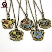 Movie Jewelry Hogwarts Gryffindor Hufflepuff Free Shipping Slytherin Ravenctaw School Horcrux necklace Magic badge necklace 2024 - buy cheap