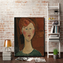 Impressão de figuras de cabelo vermelho, retrato de tela, pintura a óleo impressa em tela para casa, arte de parede, imagem decorativa 2024 - compre barato