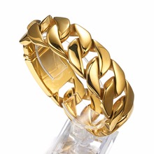 Bracelete de aço inoxidável 316l, para cor prateada, dourada e dourada, de elo cubano, joias para homens e meninos 2024 - compre barato