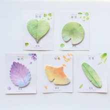 1pc 30 PagesNatural Plant Leaves Shaped Series Memo Pads Green Plant Marker Message Sticky Notes School Office Supply Stationery 2024 - buy cheap