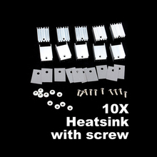 10pcs/set Heatsink Heat Sink With Screw Sets For TO-220 High Quality Heatsink Gadgets With Screw Sets 15*20mm For TO-22 Heatsink 2024 - buy cheap