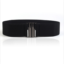 Free Shipping New Fashion Lady's Wide Elastic Belt Leather Belt Double Metal Buckle Waistband Stretchy Women Waist Belt 2024 - buy cheap