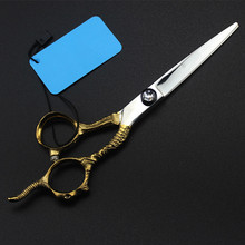 high quality Japan 440c 6'' Sheep head gem hair scissors cutting barber makas hair scissor thinning shears hairdressing scissors 2024 - buy cheap