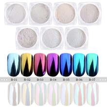 1 caja de polvos de brillo para uñas, pintauñas en Gel UV con degradado, efecto espejo mágico, purpurina para Nail Art 2024 - compra barato