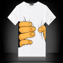 Camiseta estampa 3d de algodão para homens e jovens, camiseta manga curta e engraçada, camiseta casual com estampa de rua, 2019 2024 - compre barato