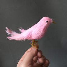 real life toy pink feathers parrot bird model about 13cm bird home garden decoration prop toy gift h1061 2024 - buy cheap