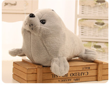 cute plush seal toy cute high quality gray seal doll gift about 35cm 2024 - buy cheap