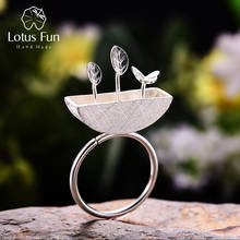 Lotus Fun Real 925 Sterling Silver Natural Creative Handmade Designer Fine Jewelry My Little Garden Open Rings for Women Bijoux 2024 - buy cheap