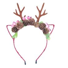 Criativo natal bandana mascote veado chifres orelhas bandana para crianças natal festival festa suprimentos cosplay acessórios de cabelo 2024 - compre barato