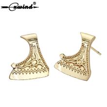 Cxwind Vintage Viking Axe Amulet Earrings for Men Women Retro Pierced Sun of Perun Earrings Jewelry Wholesale brincos 2024 - buy cheap