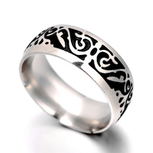 MANGOPIE 8mm Vintage Decorative Pattern Ring Stainless Steel Rings For Women Wedding Rings Fine Jewelry 2024 - buy cheap