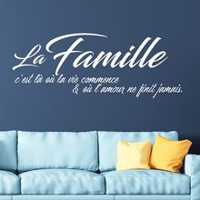 Sticker Citation La Famille C'est La Ou l amour Ne Finit Jamais Vinyl Wall Art Decal Bedroom Home Decor Poster House Decoration 2024 - buy cheap
