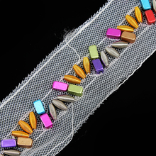 5yards Beaded Lace Ribbon Braideed Venise Applique Trim  Sew on Clothes Sewing Accessories for Collar  T1579 2024 - buy cheap