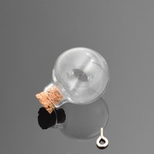 Botella de cristal transparente con bola, colgante de vidrio de corcho, globo de cristal de moda, cúpula de cristal, 24x28mm, 10 Uds. 2024 - compra barato